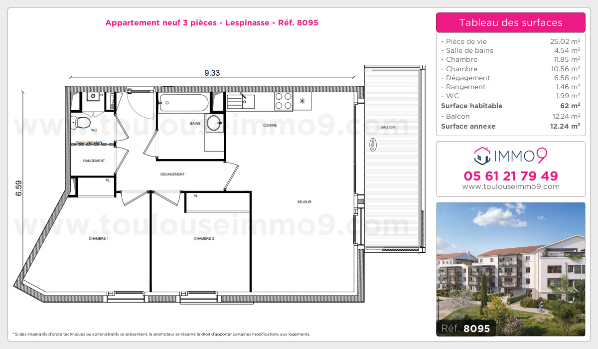 Plan et surfaces, Programme neuf Lespinasse Référence n° 8095