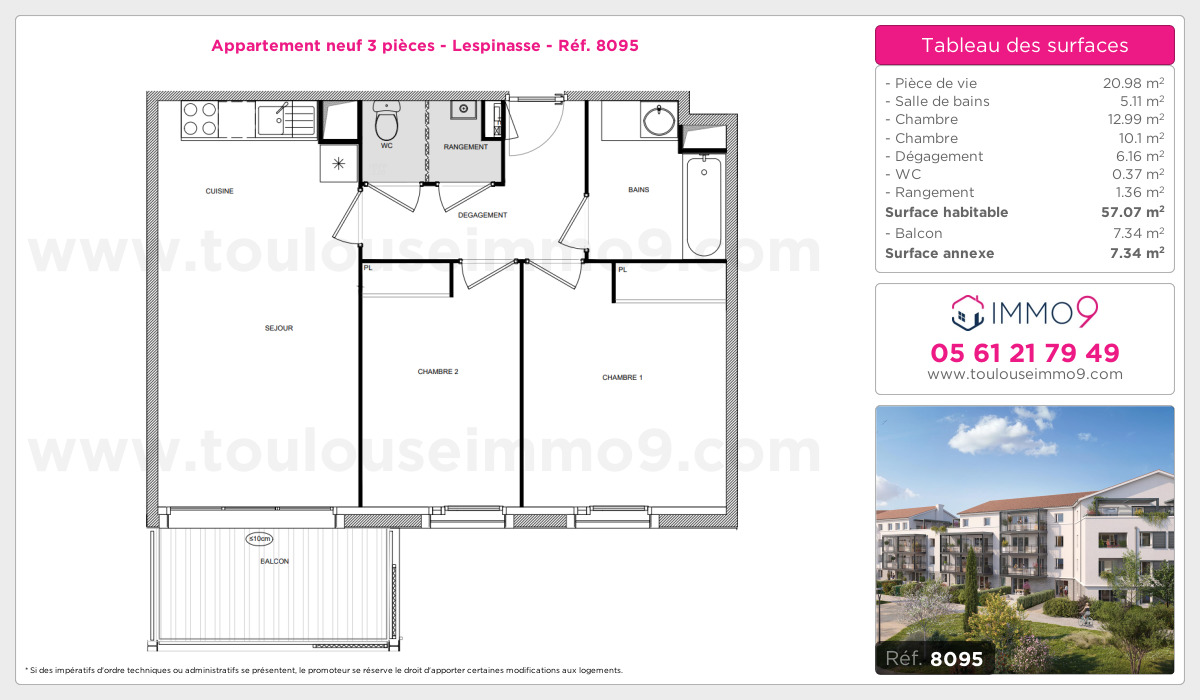 Plan et surfaces, Programme neuf Lespinasse Référence n° 8095