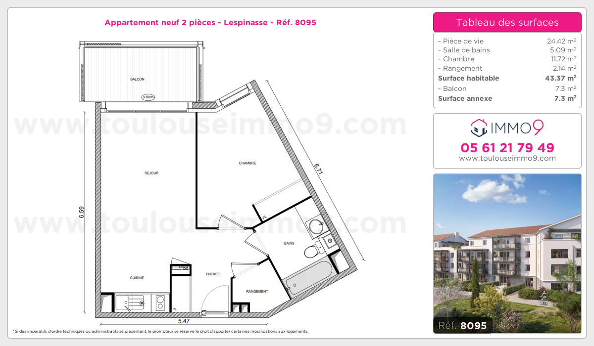 Plan et surfaces, Programme neuf Lespinasse Référence n° 8095