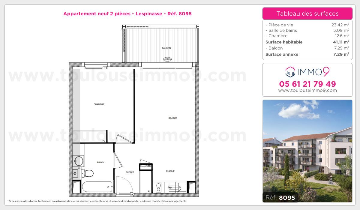 Plan et surfaces, Programme neuf Lespinasse Référence n° 8095