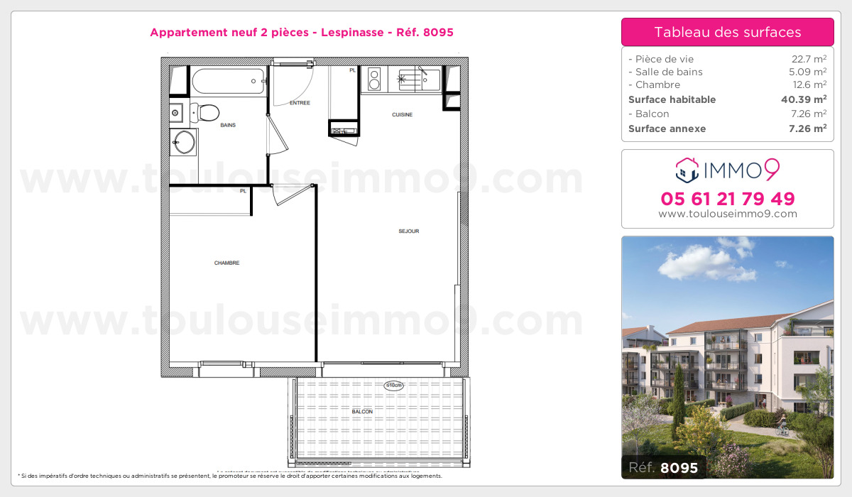 Plan et surfaces, Programme neuf Lespinasse Référence n° 8095