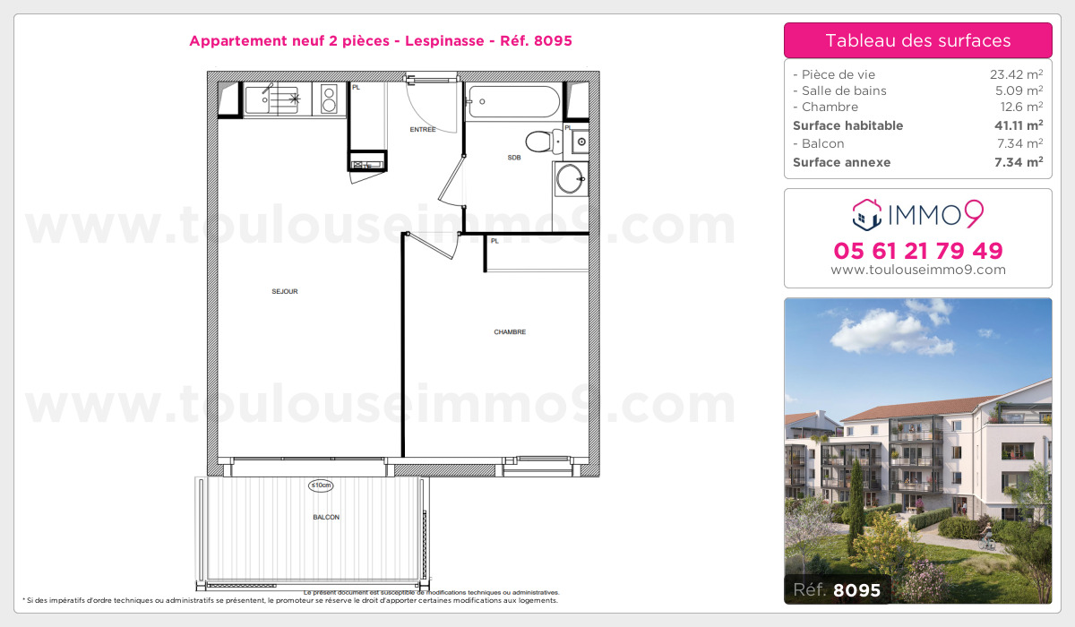 Plan et surfaces, Programme neuf Lespinasse Référence n° 8095