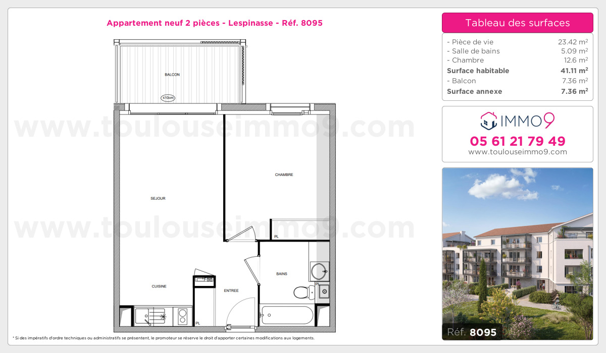 Plan et surfaces, Programme neuf Lespinasse Référence n° 8095