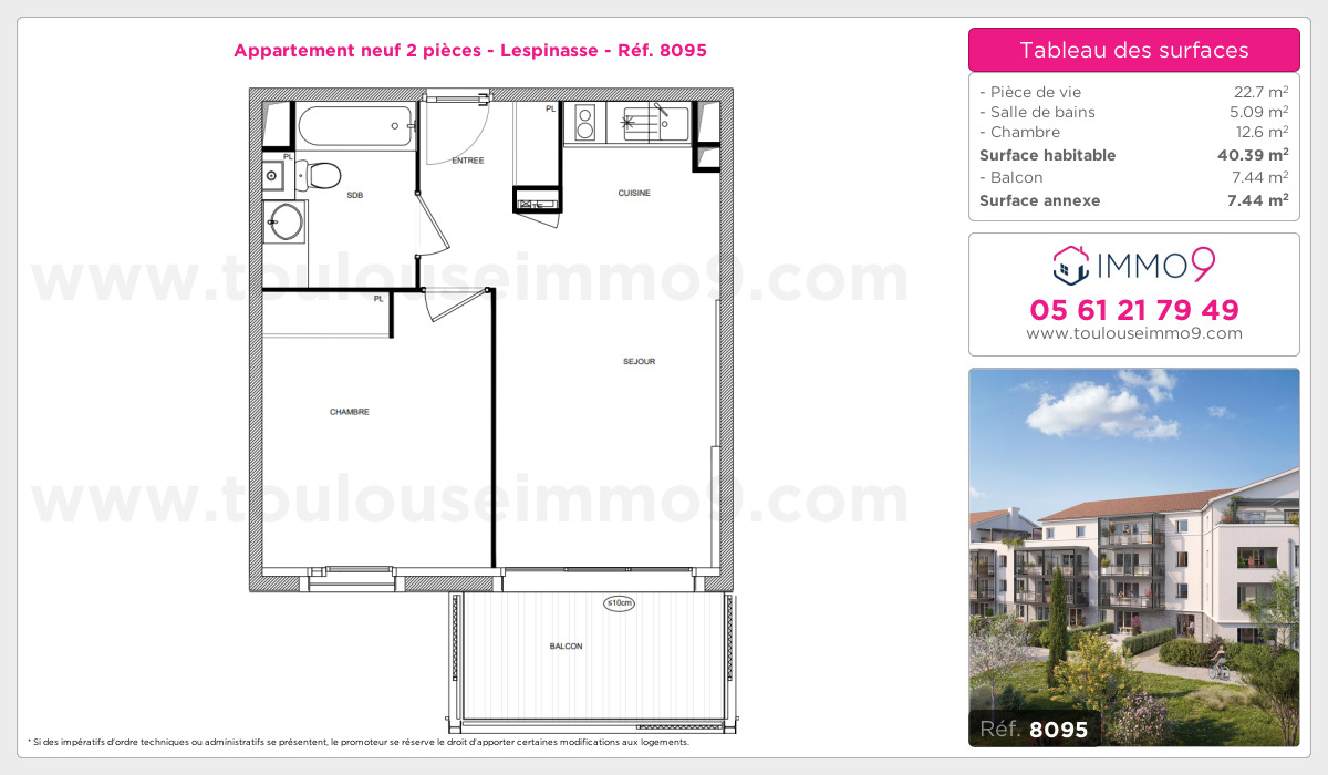 Plan et surfaces, Programme neuf Lespinasse Référence n° 8095
