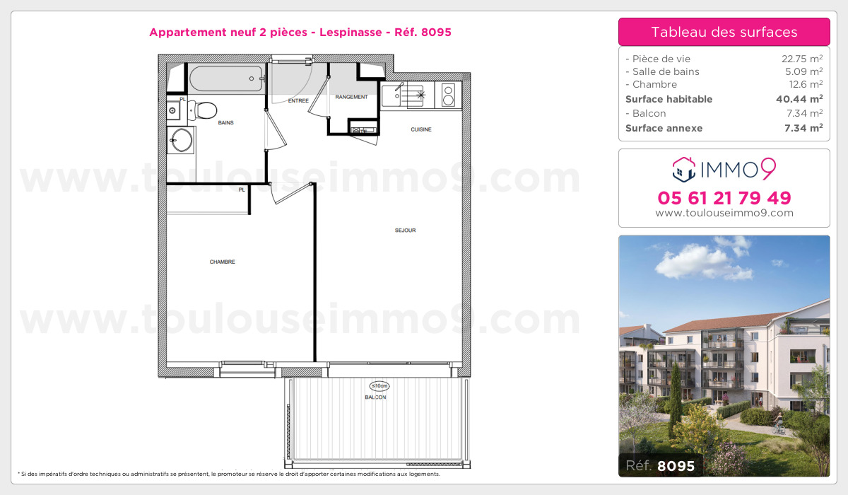 Plan et surfaces, Programme neuf Lespinasse Référence n° 8095
