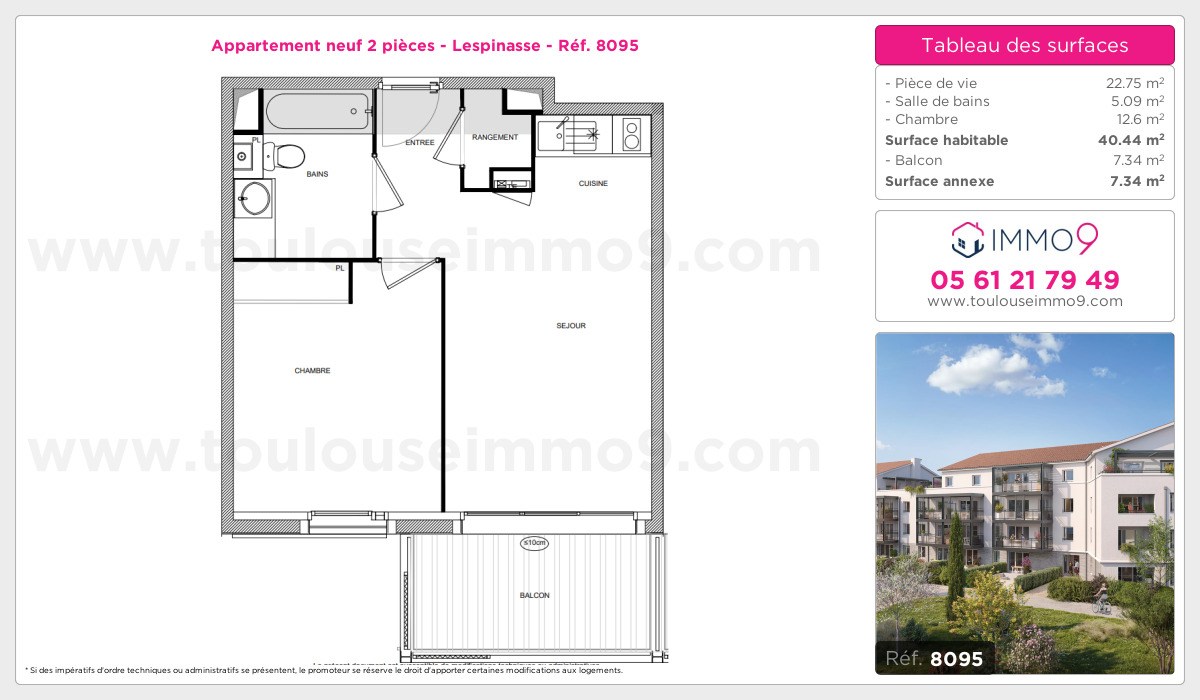 Plan et surfaces, Programme neuf Lespinasse Référence n° 8095