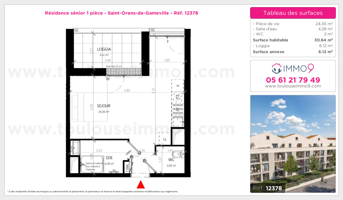 Plan et surfaces, Programme neuf Saint-Orens-de-Gameville Référence n° 12378