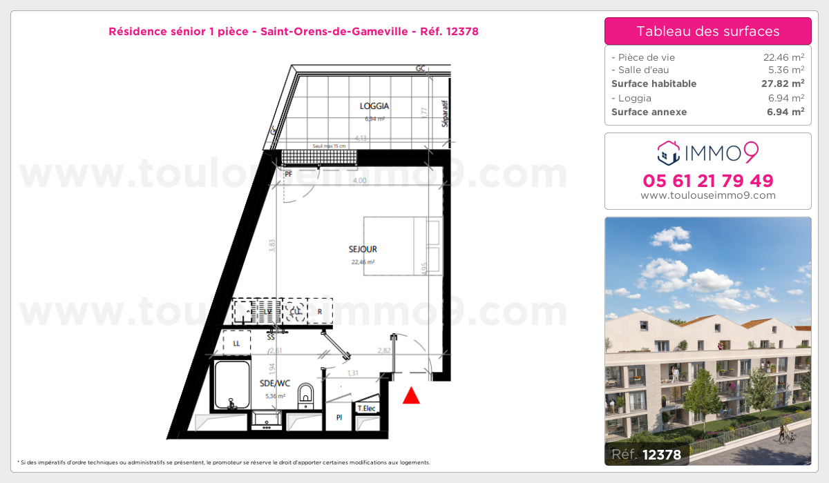 Plan et surfaces, Programme neuf Saint-Orens-de-Gameville Référence n° 12378