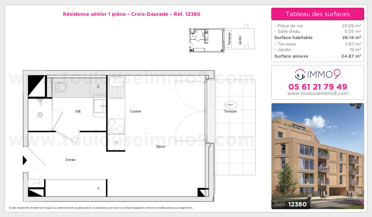 Plan et surfaces, Programme neuf Toulouse : Croix-Daurade Référence n° 12380