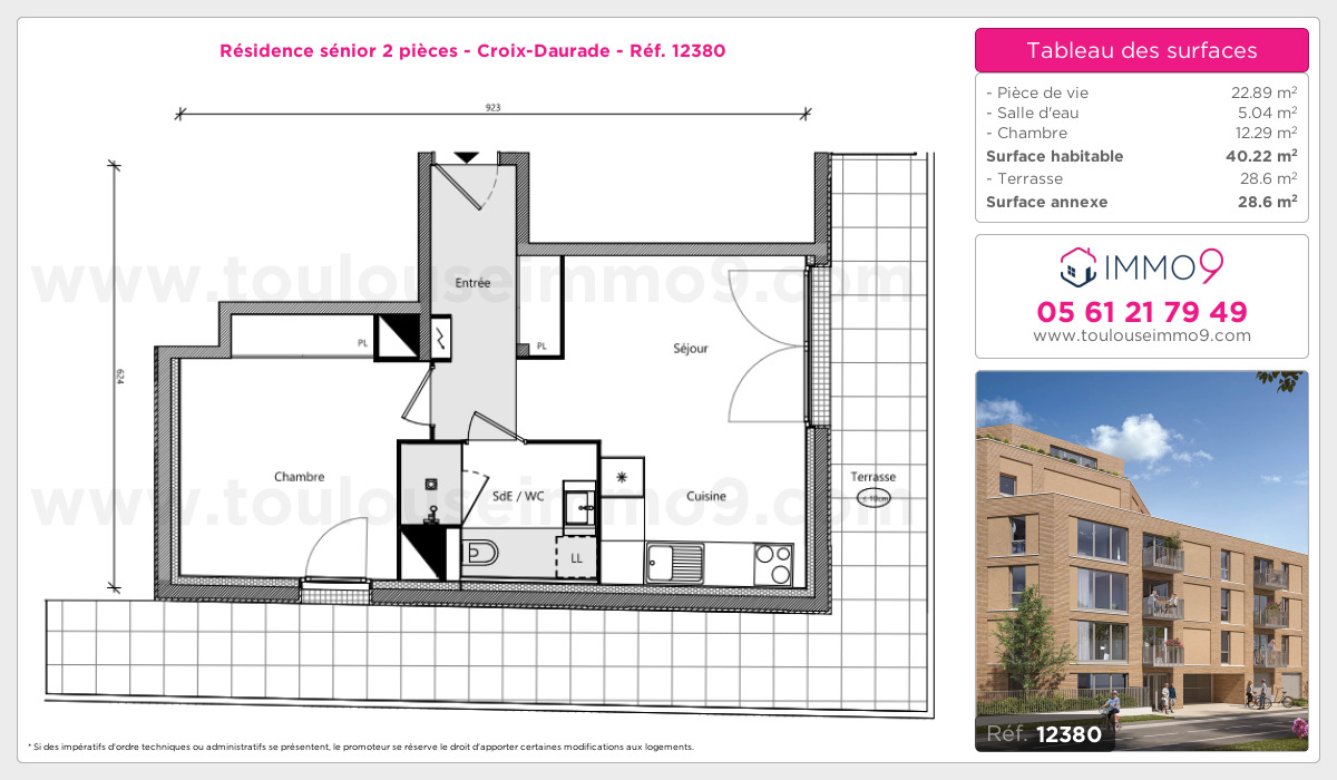 Plan et surfaces, Programme neuf Toulouse : Croix-Daurade Référence n° 12380