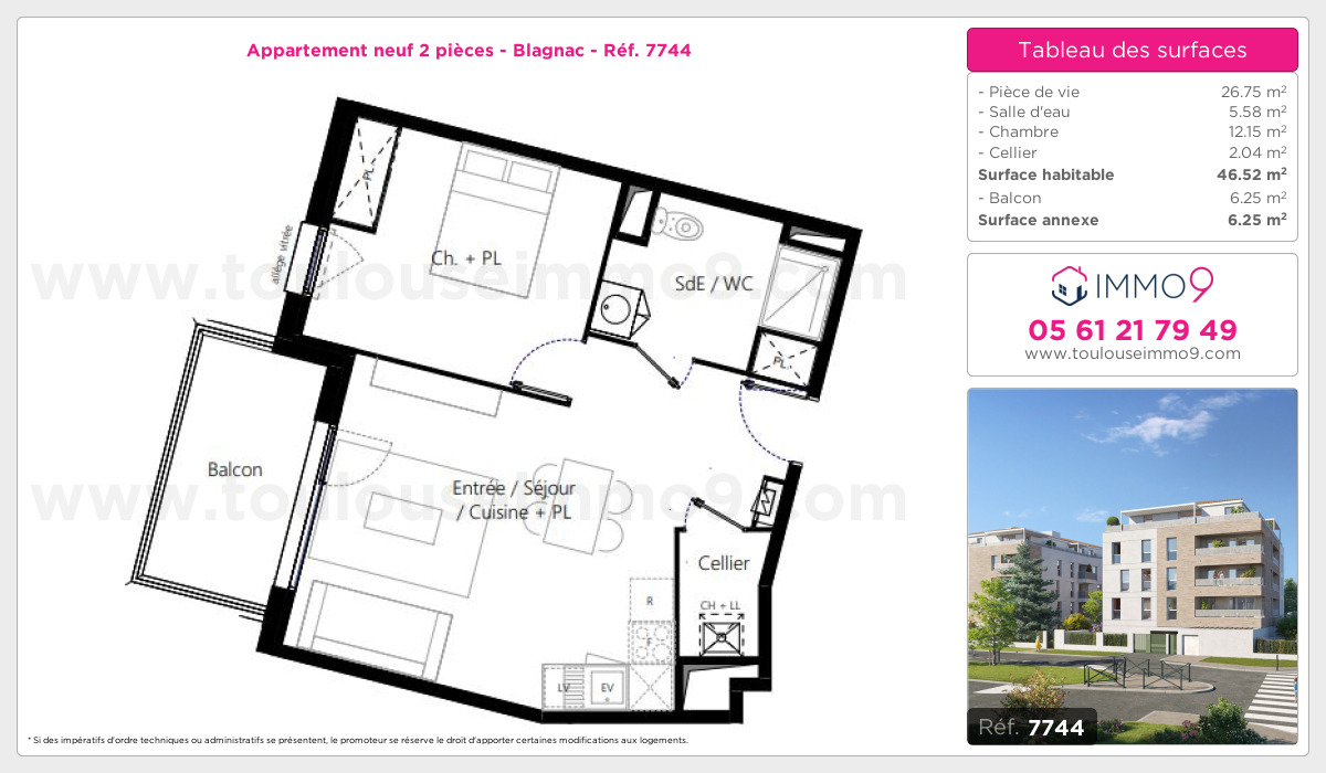 Plan et surfaces, Programme neuf Blagnac Référence n° 7744