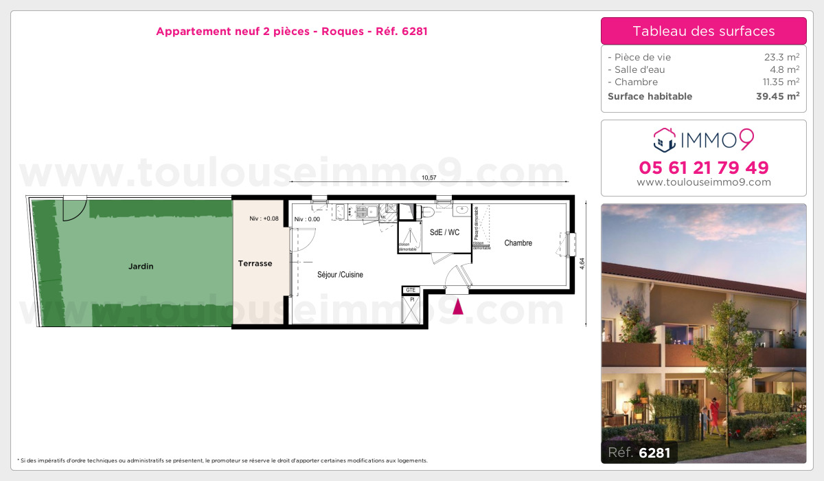 Plan et surfaces, Programme neuf Roques Référence n° 6281