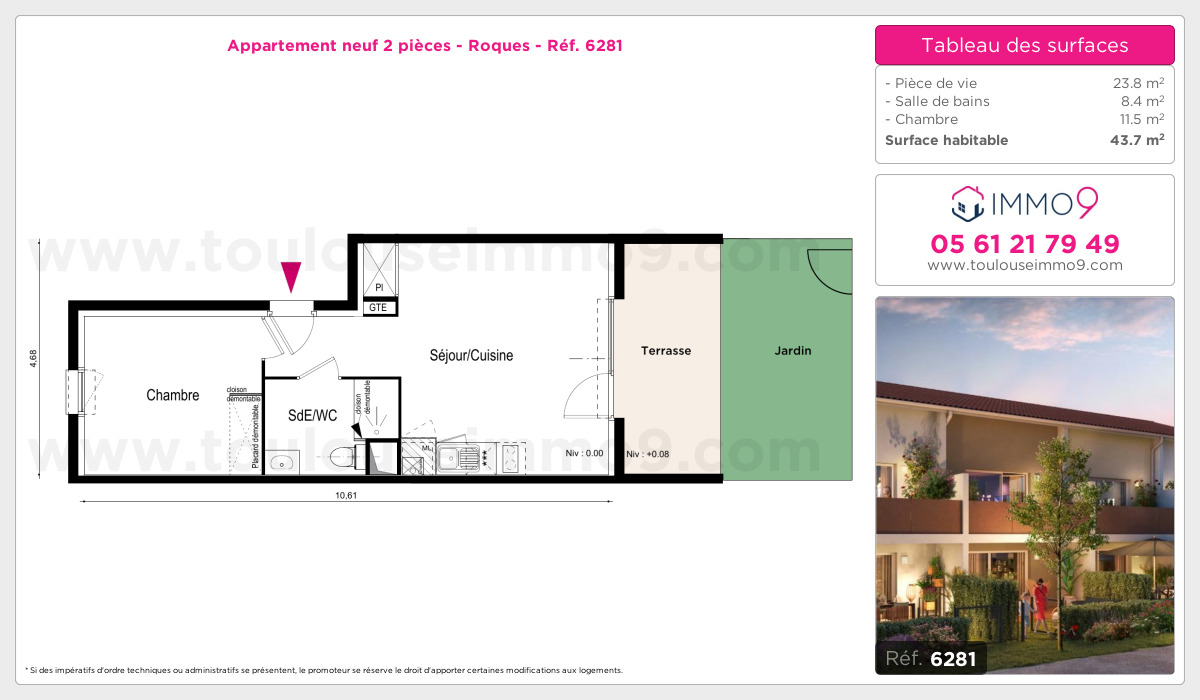 Plan et surfaces, Programme neuf Roques Référence n° 6281