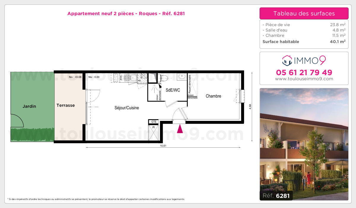 Plan et surfaces, Programme neuf Roques Référence n° 6281